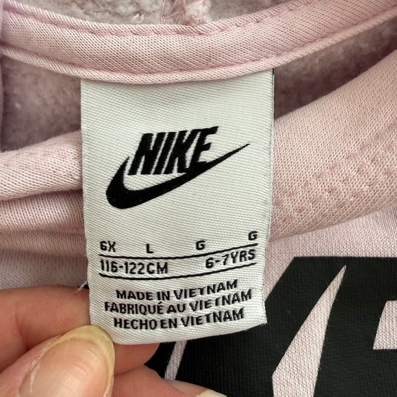 Nike Girls Pink Hoodie and Joggers Tracksuit Set Size 6X 6-7Yrs Futura Logo - Picture 3 of 6